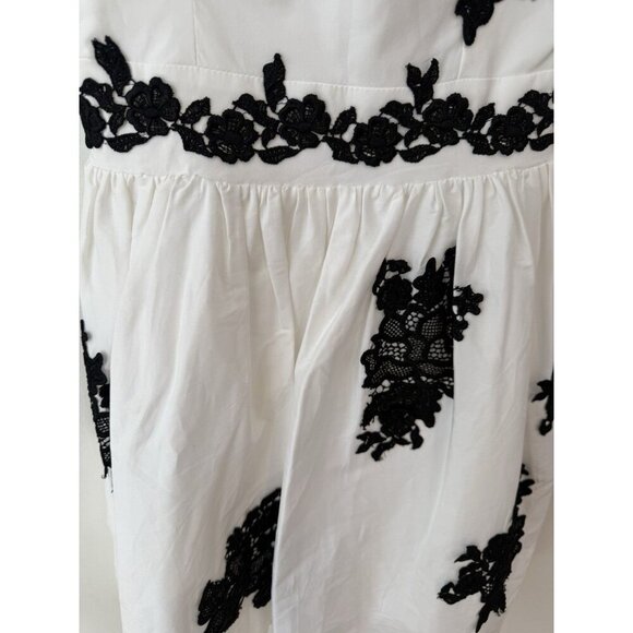 Flavio Castellani Embroidered White Fit & Flare Dress Size 40 - Picture 3 of 13